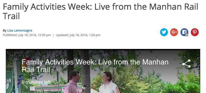 A video titled "Familiy Activities Week: Live from the Manhan Rail Trail"