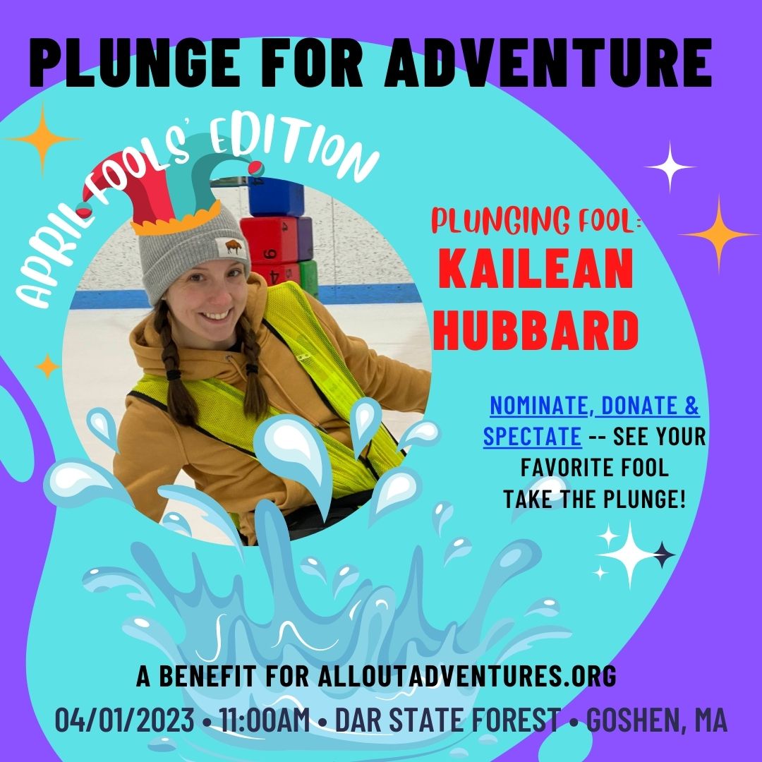 Photo is a graphic with a photo of the plunger and the date for the plunge: April 1, 2023
