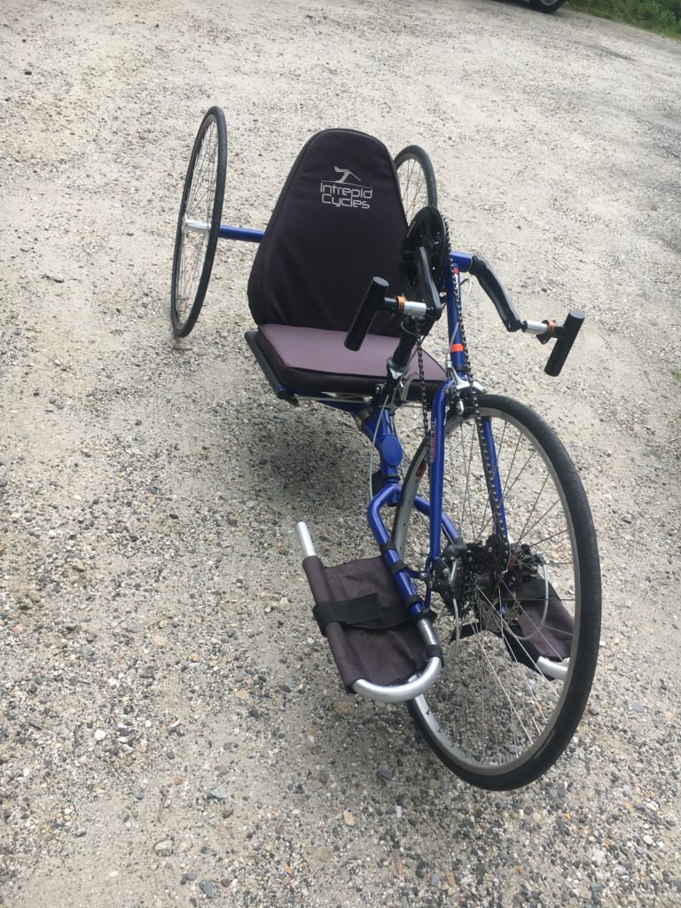 Side view of the hand cycle